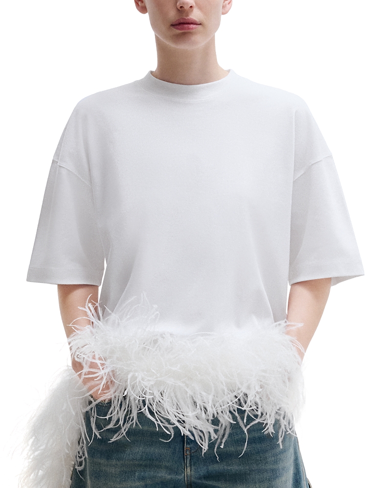Darkpark Short Sleeve Feather Trim Tee