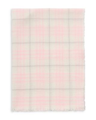 Wide Check Wool & Silk Blend Scarf