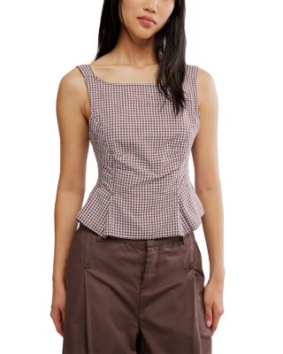 Sunfaded Gingham Top