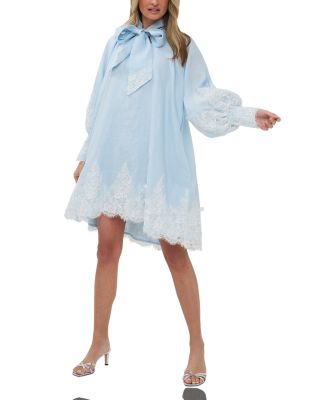 Brigitte Lace AppliquÃ© Linen Dress