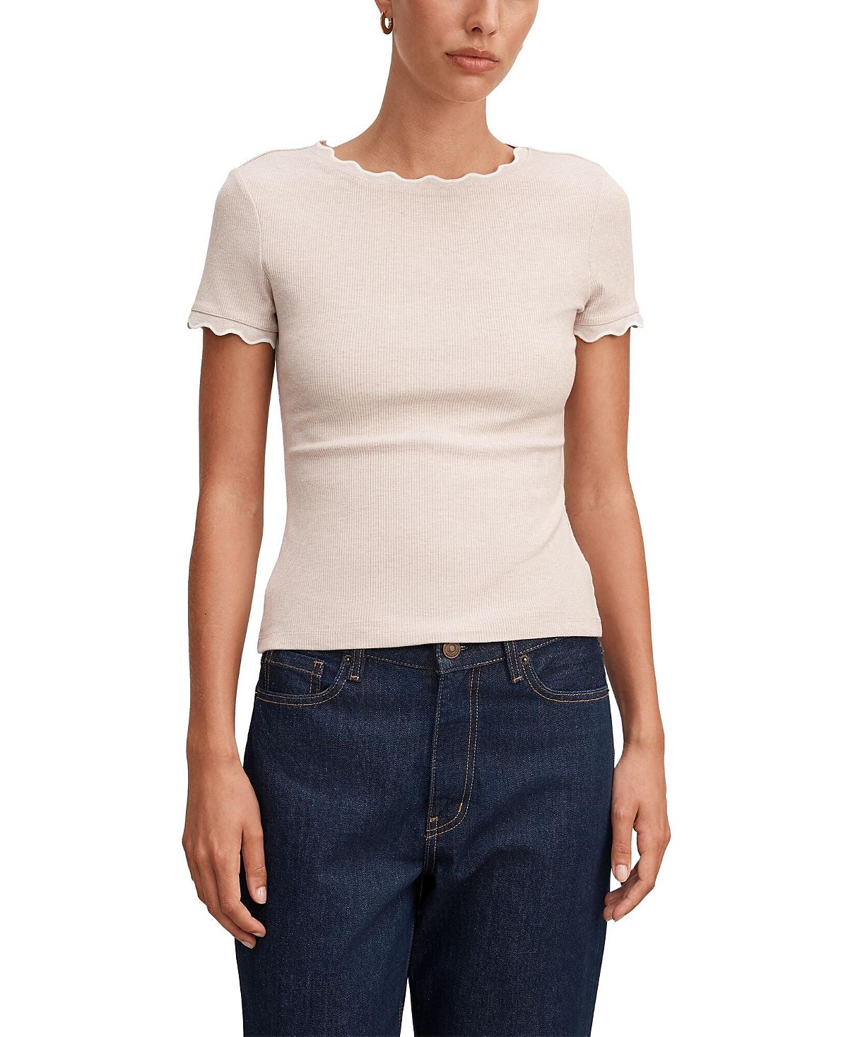 Ever New Women's Rebecca Scallop Trim T-Shirt