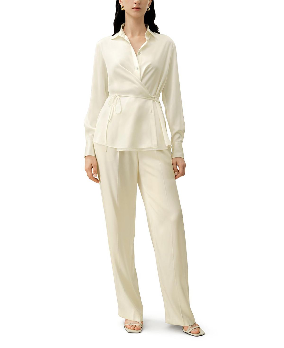 Lilysilk Women's Convertible Silk Charmeuse Shirt