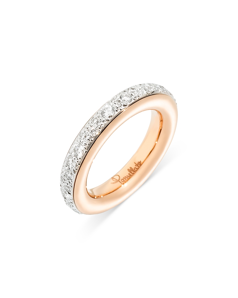 Pomellato 18K White & Rose Gold Iconica Diamond Eternity Band, 1 tcw