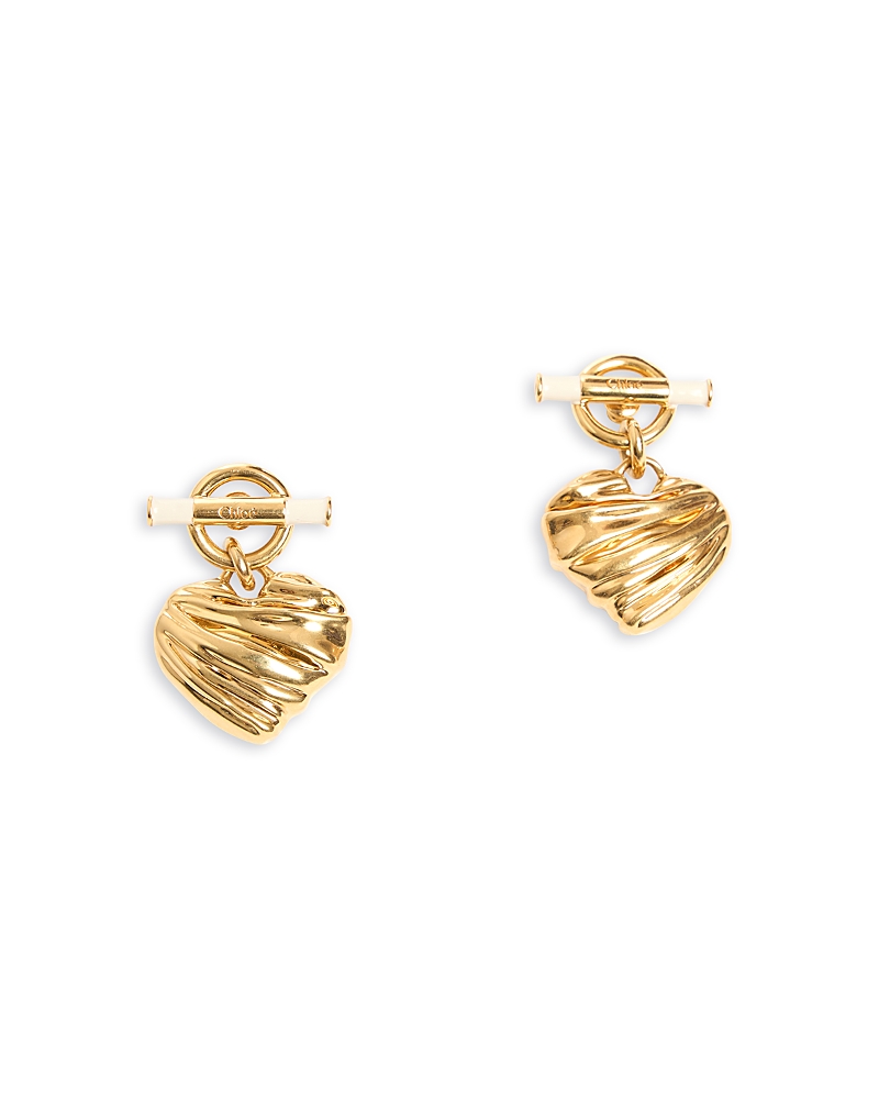 Chloe Pleated Heart Earrings, 1.5L