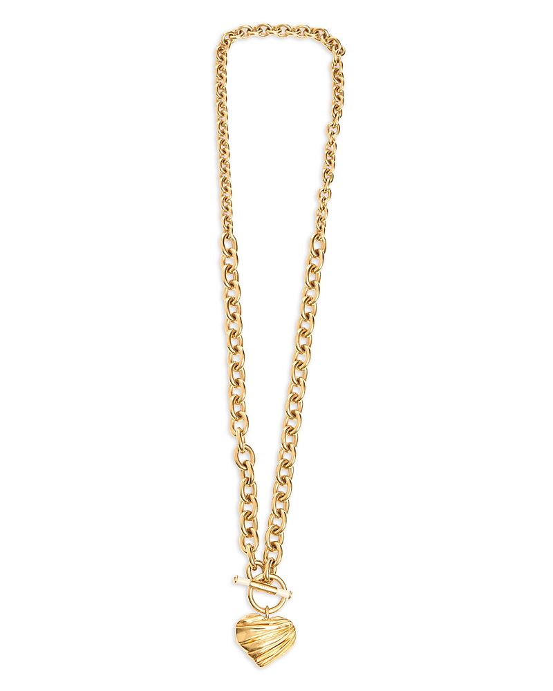 Chloe Pleated Heart Necklace, 33