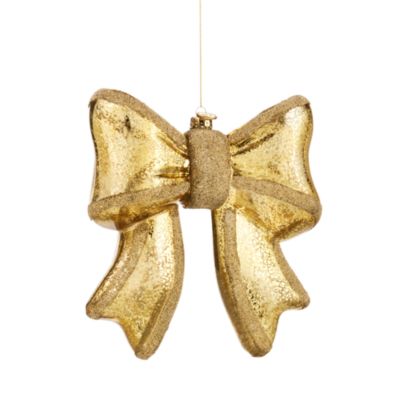 Gold Glass Bow Ornament - Exclusive
