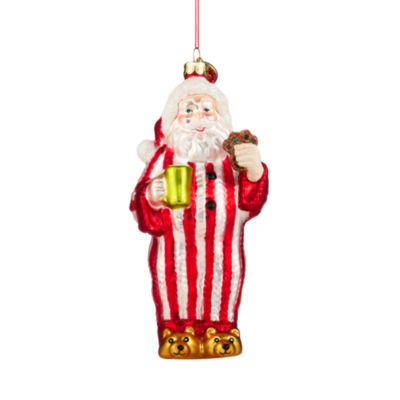 Pajamas and Cookies Santa Ornament 
