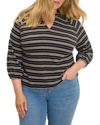 Plus Dashing Stripe Knit Top