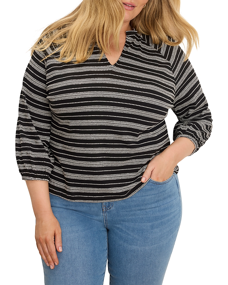 Nic+Zoe Plus Dashing Stripe Knit Top