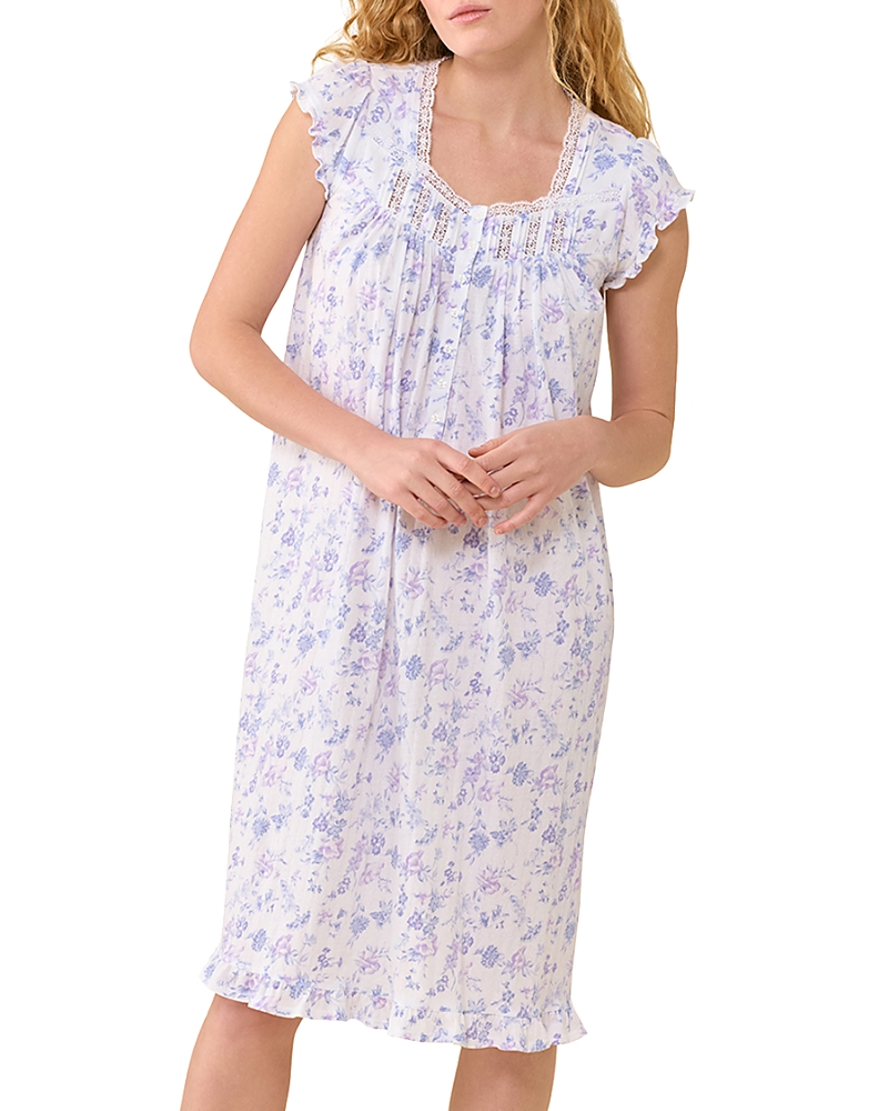 Eileen West Cap Sleeve Cotton Pointelle Waltz Nightgown
