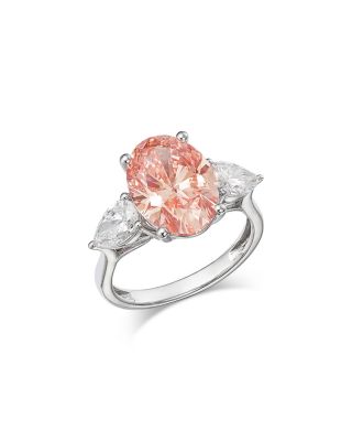 Luxe Collection Certified Lab Grown Pink & White Diamond Engagement Ring in 18K White Gold, 5.06 tcw