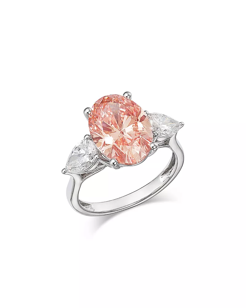 Bloomingdale's Fine Collection Luxe Collection Certified Lab Grown Pink & White Diamond Engagement Ring in 18K White Gold, 5.06 tcw