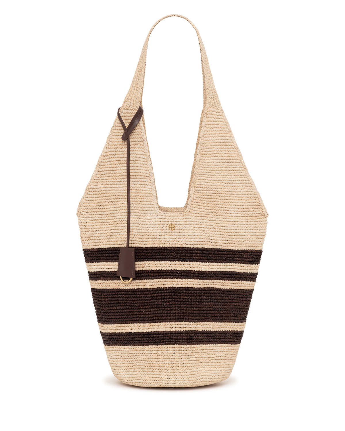 Anine Bing Leah Stripes Raffia Hobo Bag