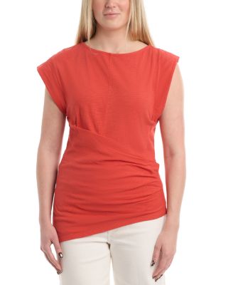 Boat Neck Rolled Cuff Tee