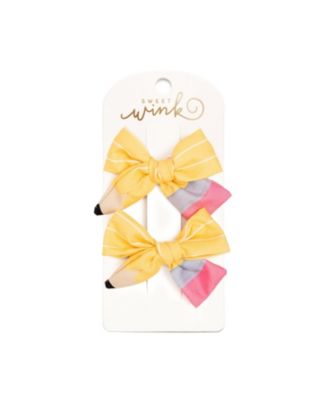  Girls' School Days Pencil Bow Clip Set - Little and Big Kid
