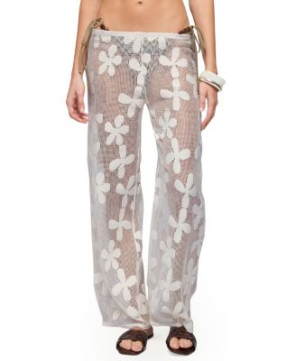 Candace Floral Texured Sheer Pants