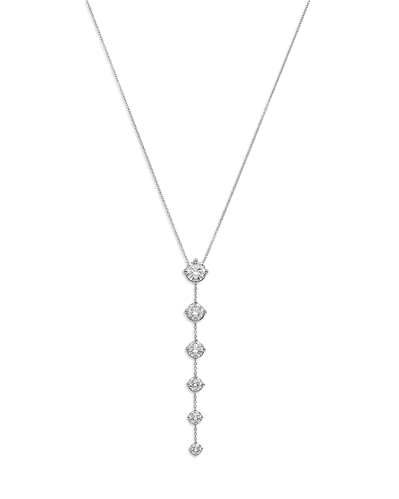Bloomingdale's Fine Collection Luxe Collection Certified Lab Grown Diamond Graduated Lariat Necklace in 14K White Gold, 3.5 tcw