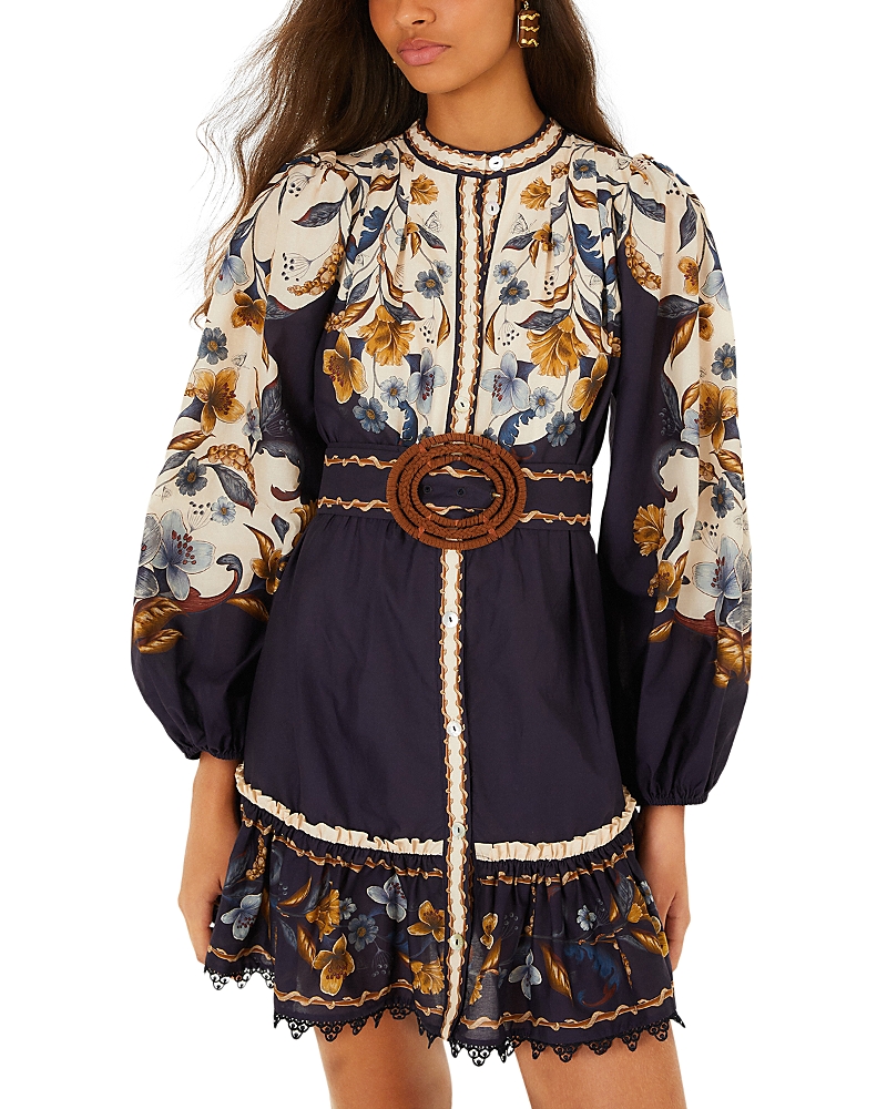 Farm Rio Golden Nature Belted Mini Dress