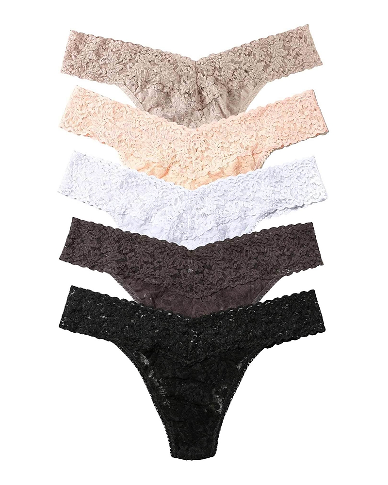 Hanky Panky Signature Lace Low Rise Thongs, Set of 5