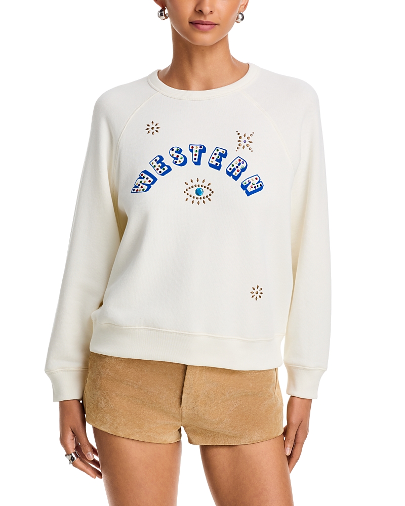 Mother The Concert Studded Graphic Sweatshirt