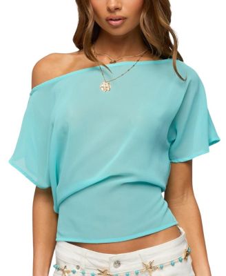Noria Sheer Chiffon Off Shoulder Top