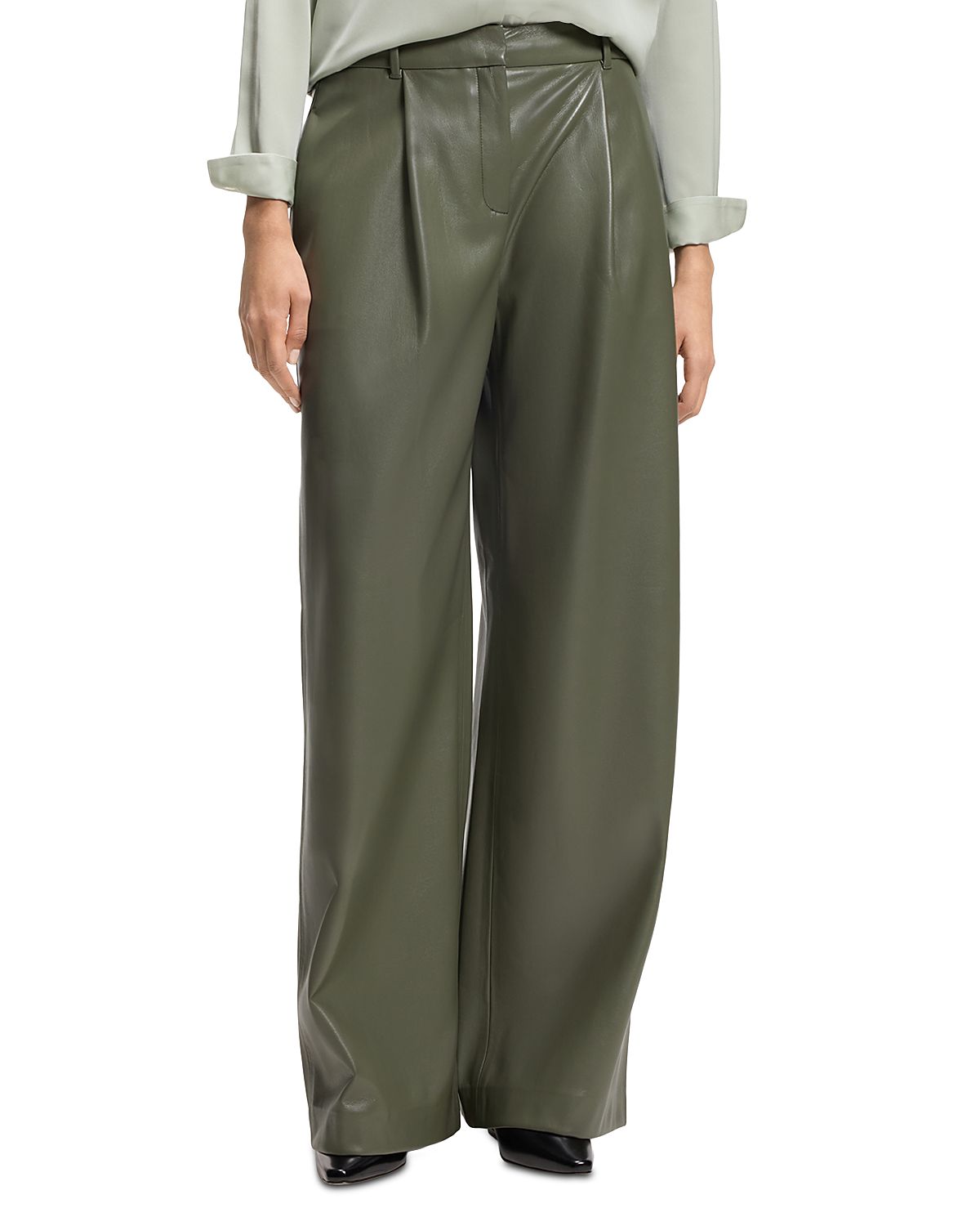 Hugo Boss Tiana Faux Leather Wide Leg Pants