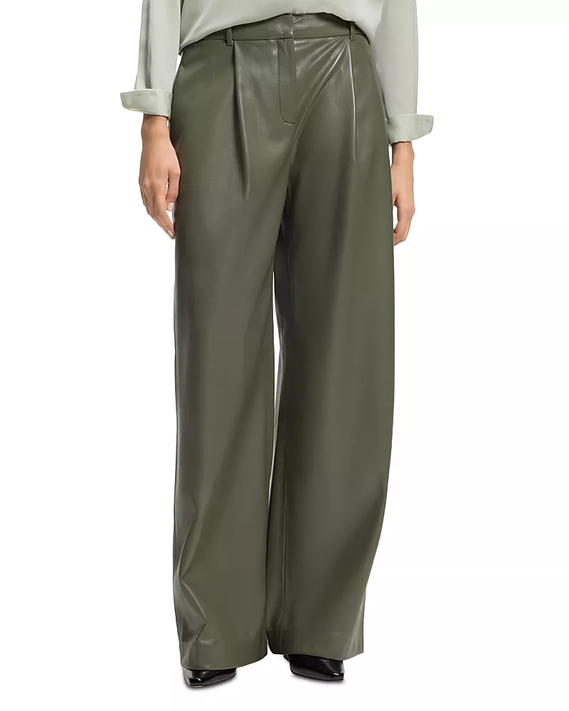 Hugo Boss Tiana Faux Leather Wide Leg Pants