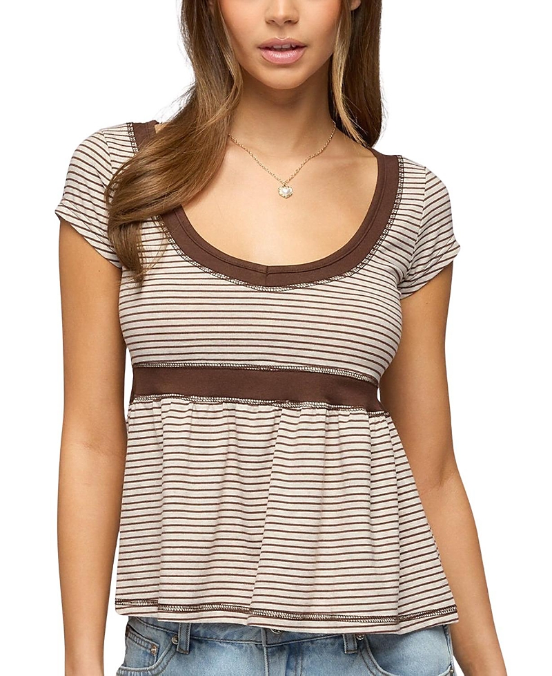 Edikted Sady Contrast Striped Babydoll Top