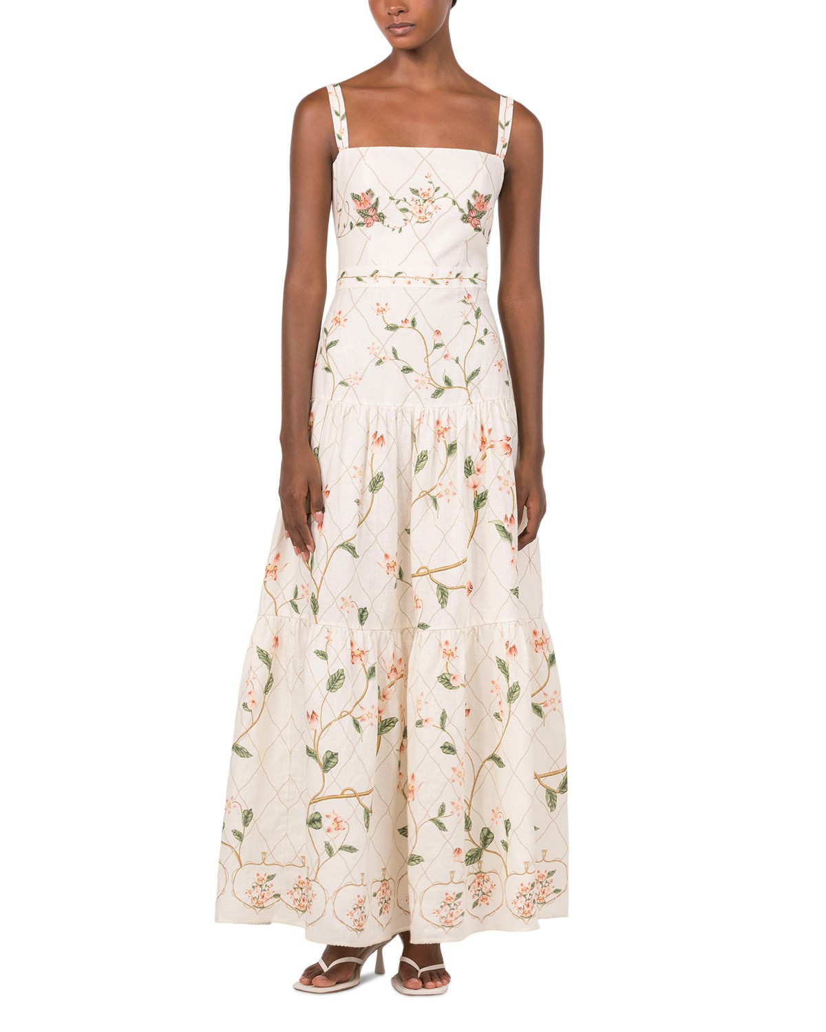Agua by Agua Bendita Lima Navegante Linen Maxi Dress in Multicolor
