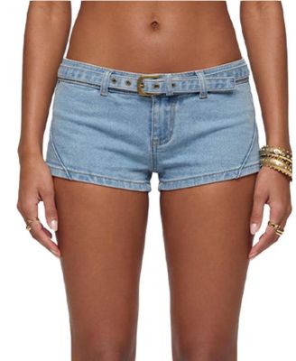 Edikted Ciel Low Rise Denim Micro Shorts