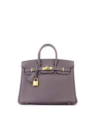 Birkin 25 Handbag Grey Togo with Gold Hardware