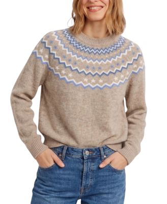  Women's Wool Cashmere Star Yoke Sweater