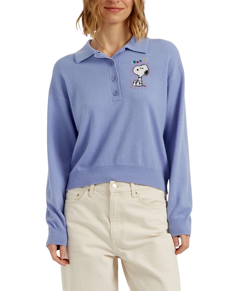 Chinti & Parker Women's Wool-Cashmere Snoopy Polo Sweater