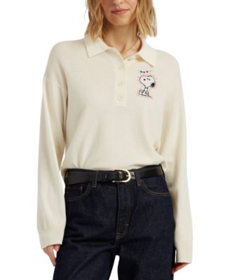 Chinti & Parker Women's Wool-Cashmere Snoopy Polo Sweater