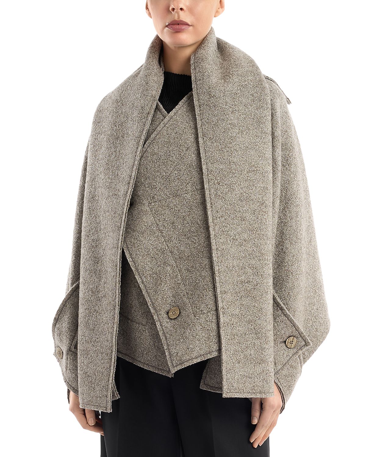 Issey Miyake Wool Blend Granite Coat