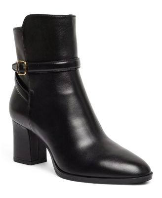 Women's Leather Mid-Heel Ankle Boot