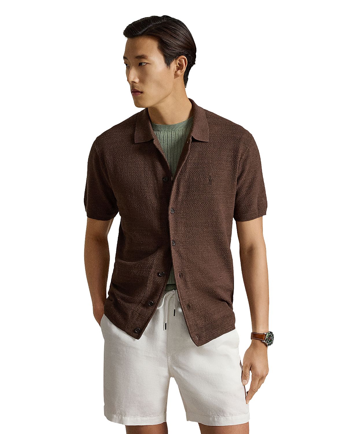 Polo Ralph Lauren Cotton-Linen Short-Sleeve Cardigan