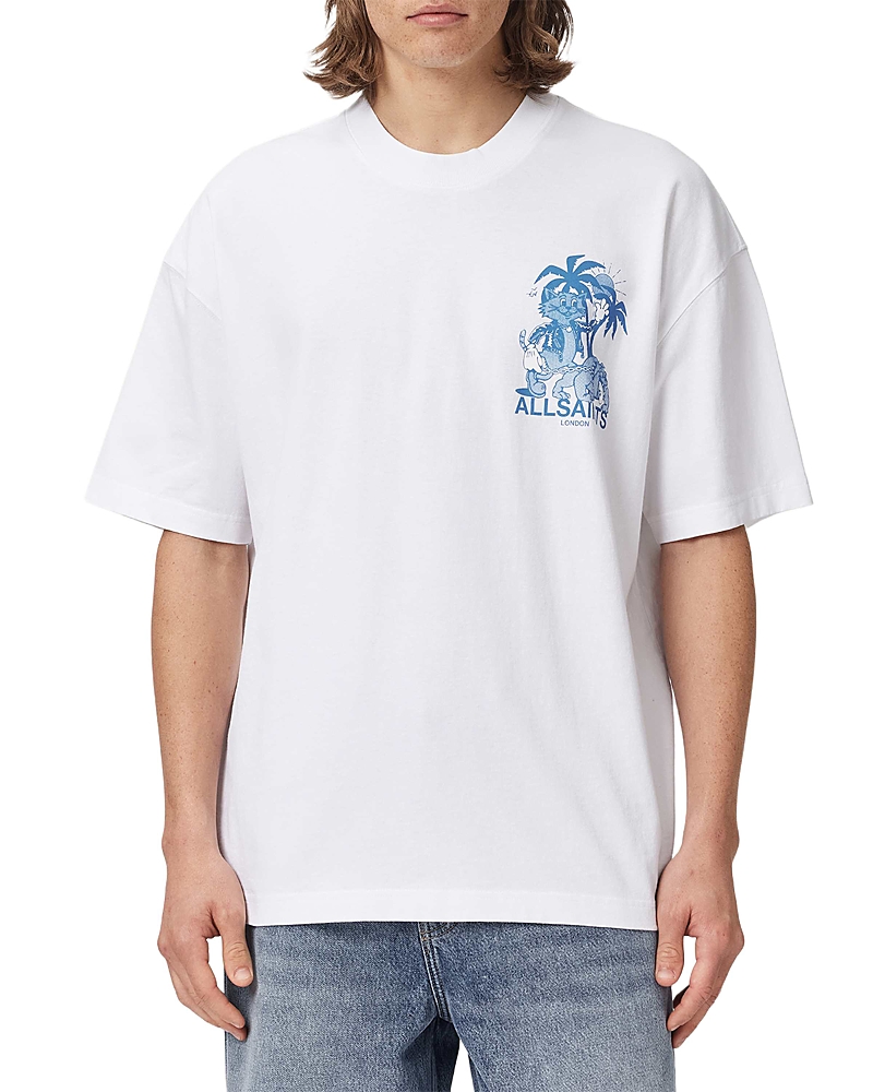 Allsaints Bulldog Cat Tropical Graphic T-Shirt