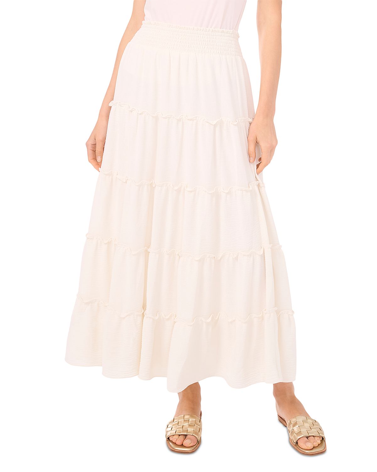 Vince Camuto Tiered Smocked Waist Maxi Skirt