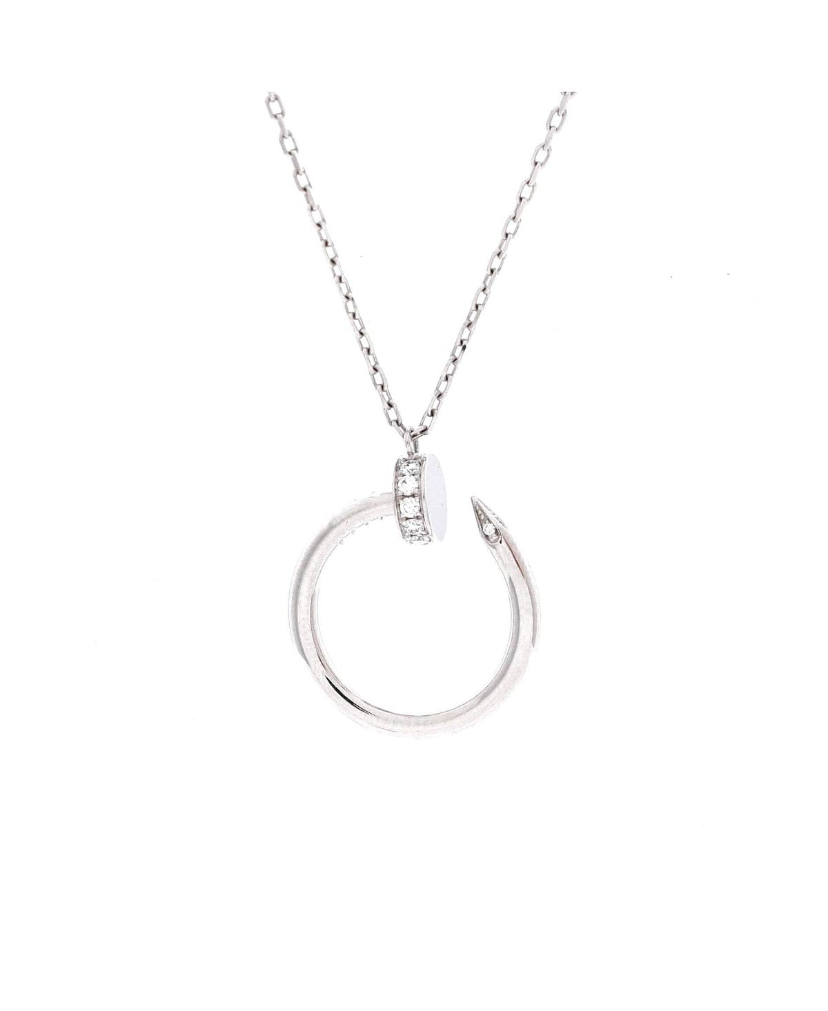 Pre-Owned Cartier Juste un Clou Pendant Necklace 18K White Gold with Diamonds