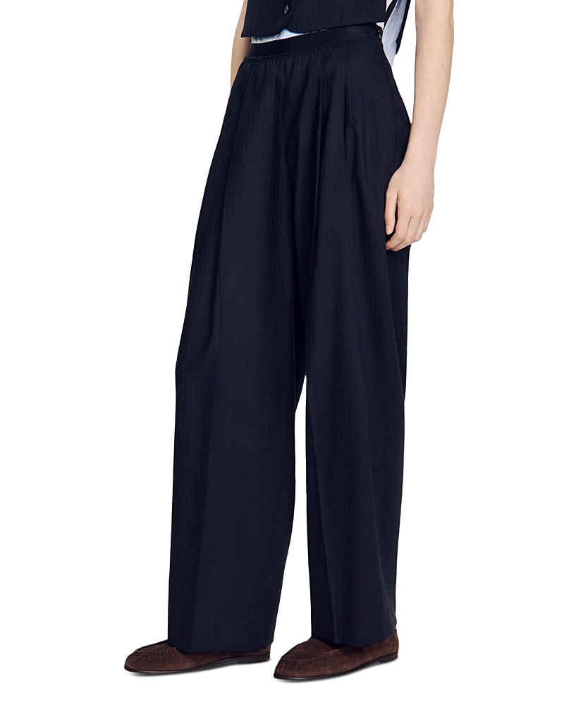 Sandro Striped Wide Leg Pants