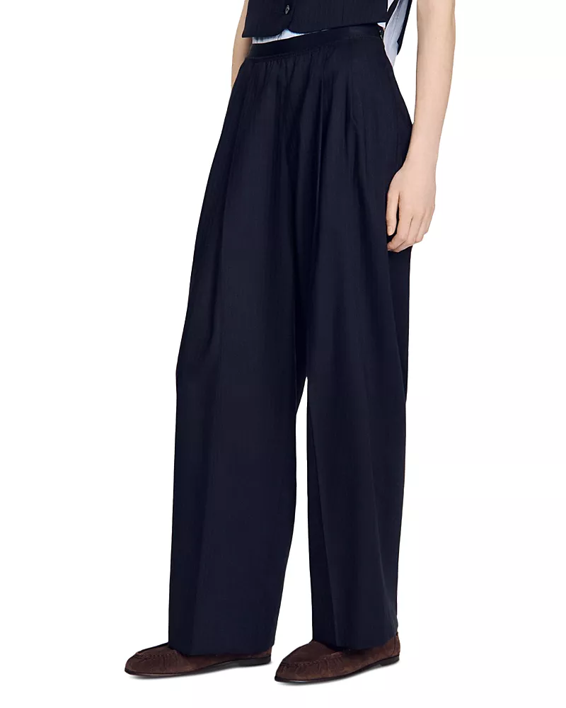 Sandro Striped Wide Leg Pants