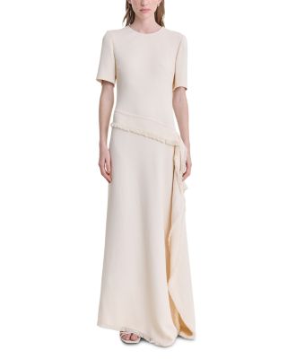 Jaune Asymmetric Frayed Hem Dress