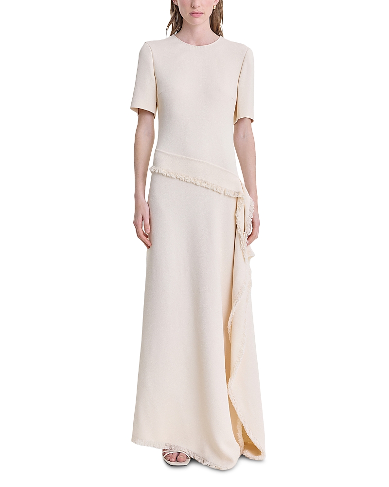 Fforme Jaune Asymmetric Frayed Hem Dress
