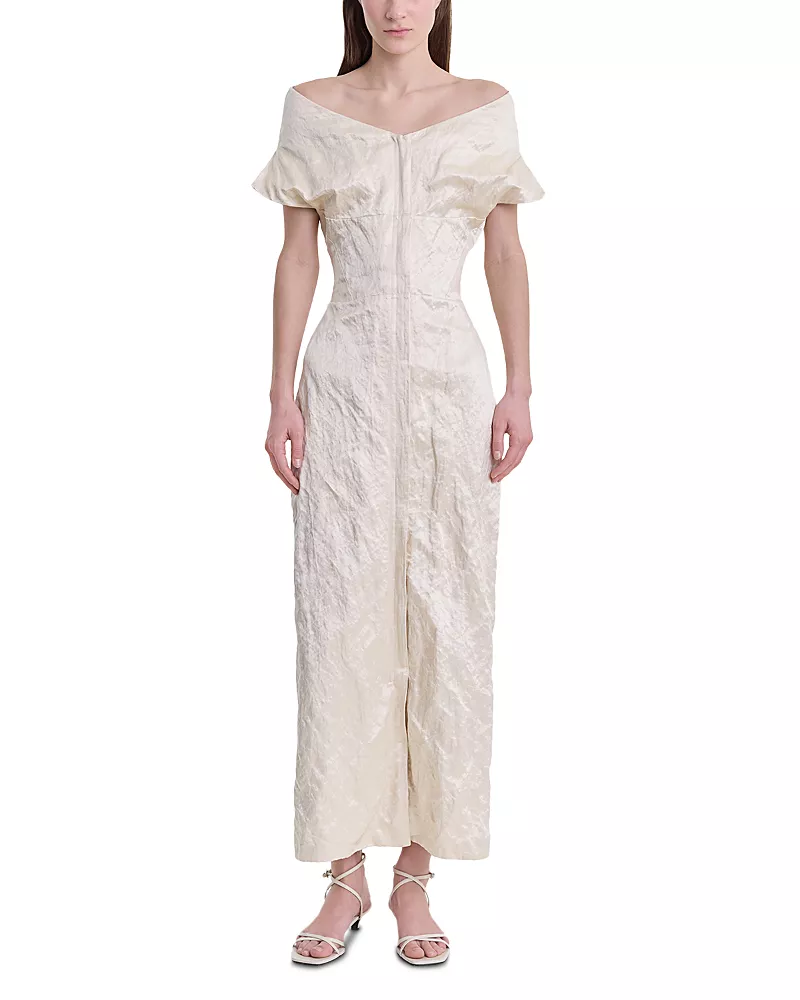 Fforme Kaley Paneled Off The Shoulder Dress
