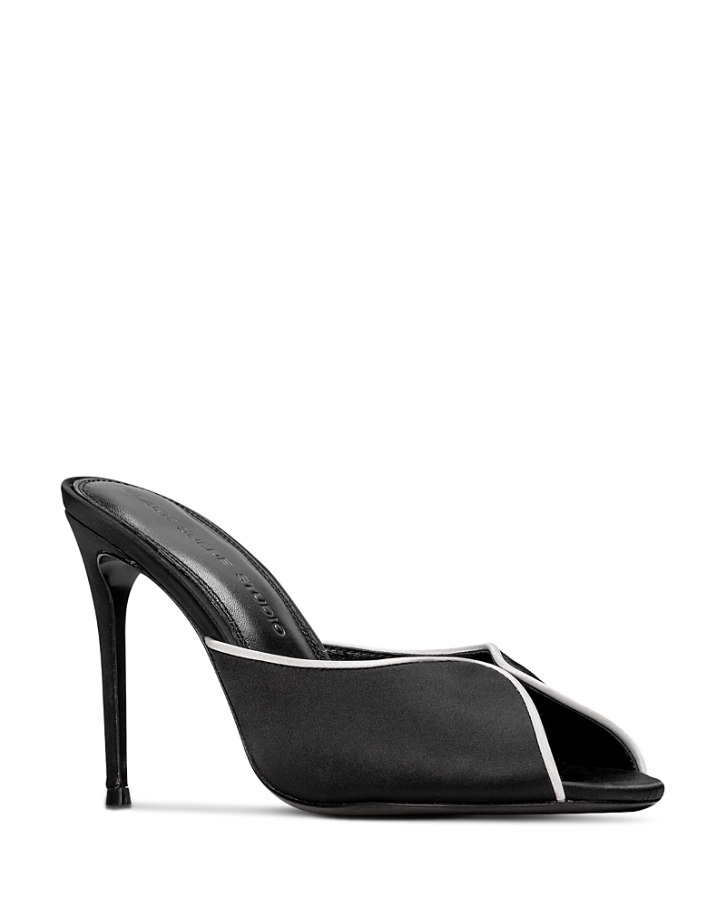 Black Suede Studio Women's Open Toe Pumps