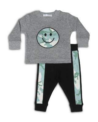 Boys' Camo Patch Smiley Thermal Shirt & Pants Set - Toddler
