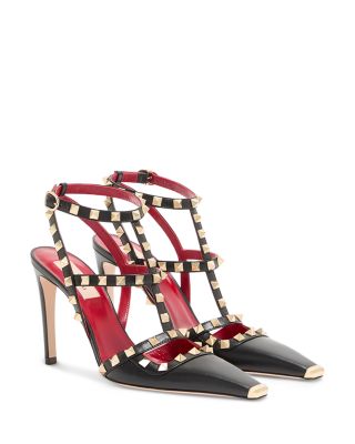 Women's Rockstud Embellished Ankle Strap Pumps