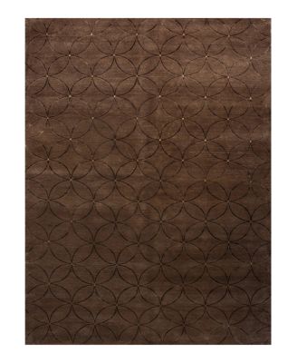 Bokara Rug Co Tibetan Wool Silk Circle Lattice Area Rug, 9'1" x 12'