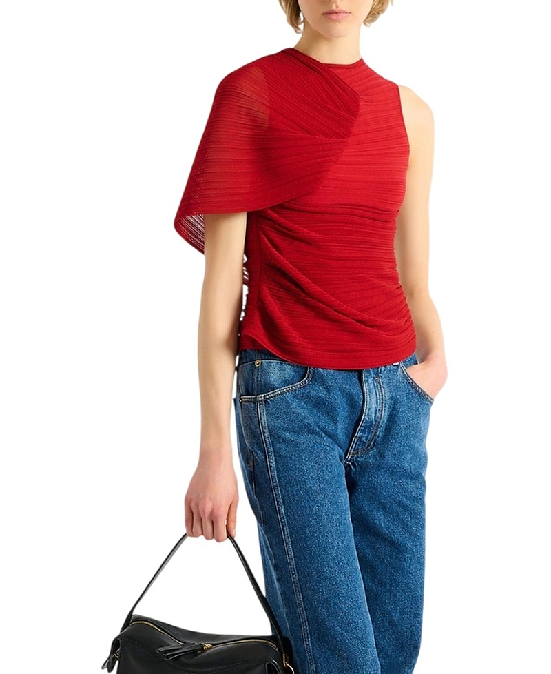 Balmain Sleeveless Asymmetrical Viscose Top